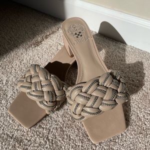 Vince Camuto square toe Mule/Slide sandal braided leather upper size: 8.5